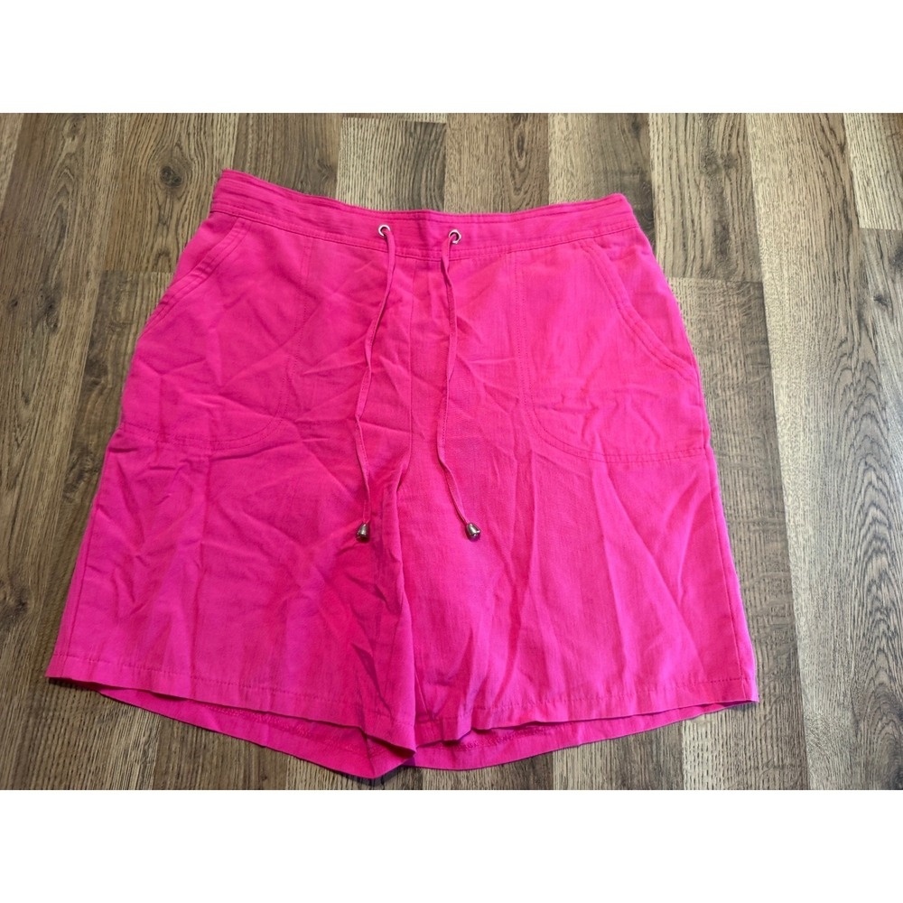 Papaya Classic Shorts Womens 12 Pink Ladies Drawstring Elastic Waist Casual